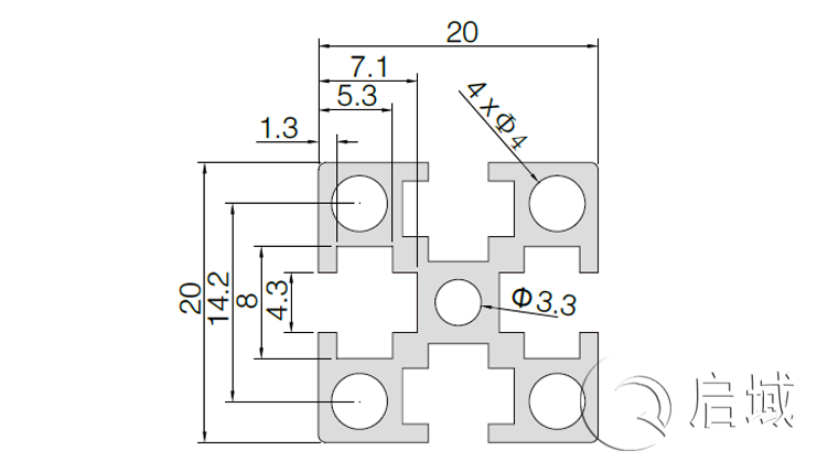 鋁型材 QY-4-2020G.2